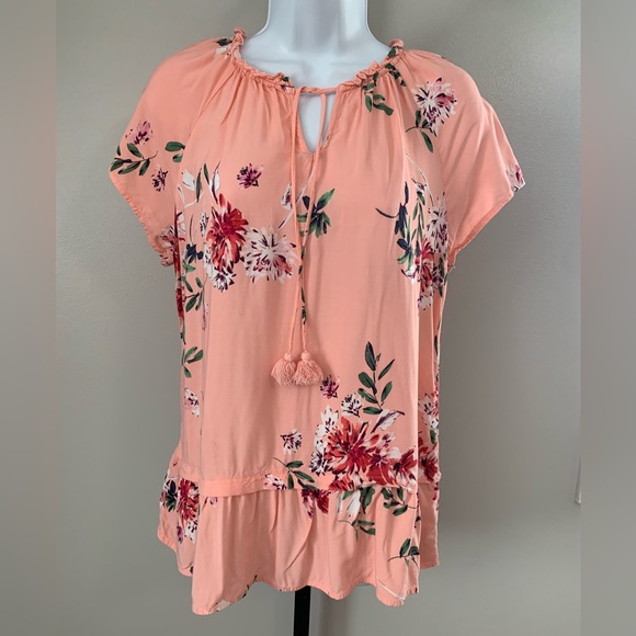 St. John's Bay Coral Floral Blouse - Picture 14 of 16